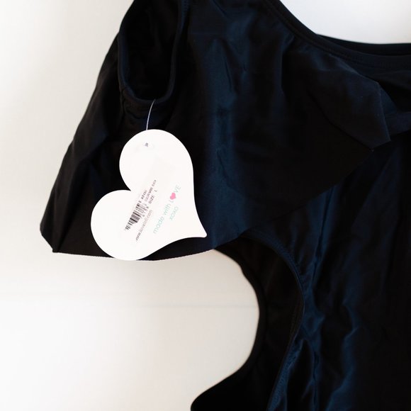 Sugar Coast by lolli swim Black One Piece Swimsuit L AB480 Large NWT - Picture 7 of 8